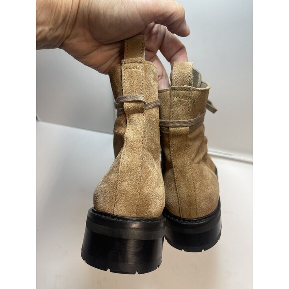 AllSaints Lira Hiker Lace up Combat Suede Boots In Tan Sz 38 New - Picture 5 of 8